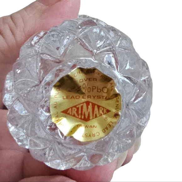 Mid Century Vintage Lead Crystal Cut Glass Figural Pineapple Toothpick Holder - Picture 3 of 3